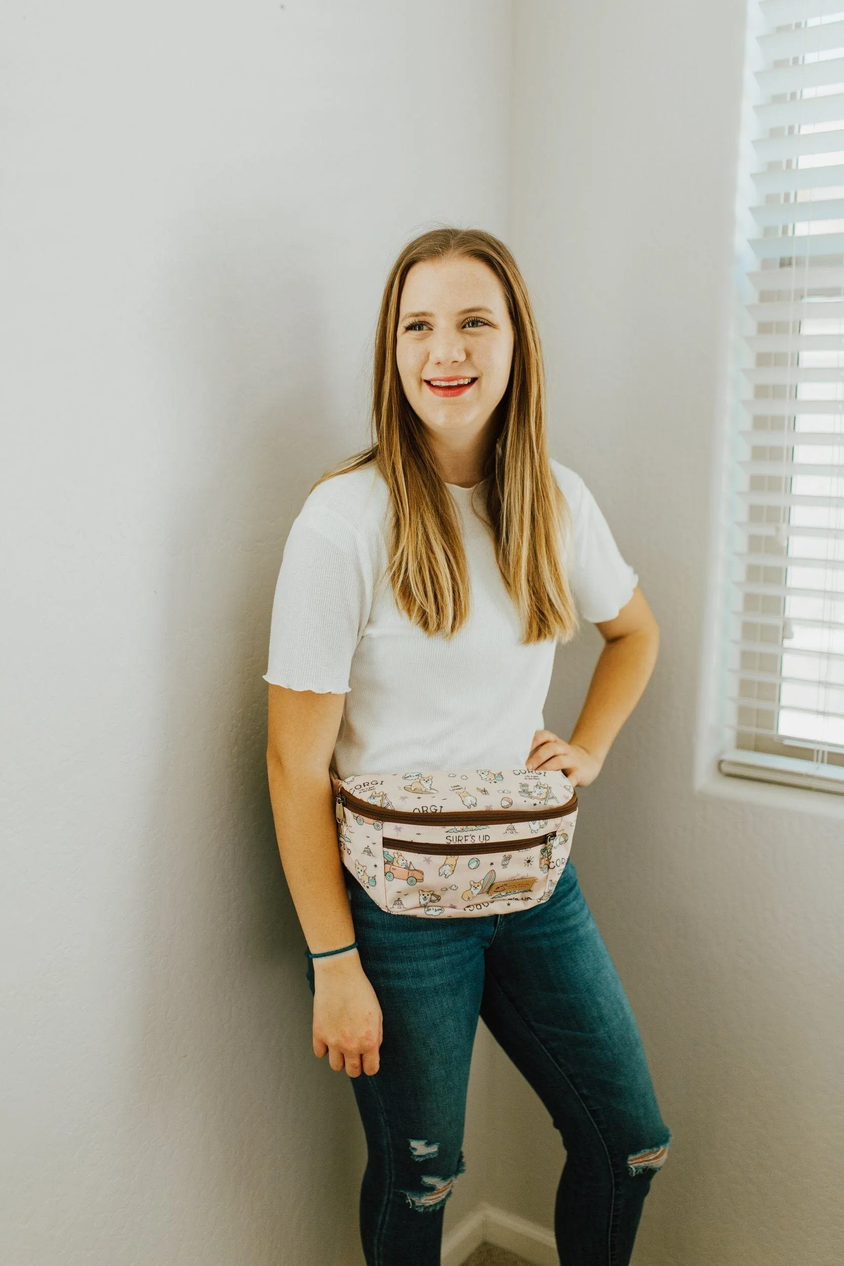 Purple Tricolor Corgi Fanny Pack