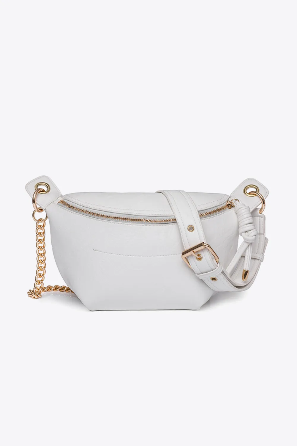 "Python Saddle"Chain Strap Crossbody Bag