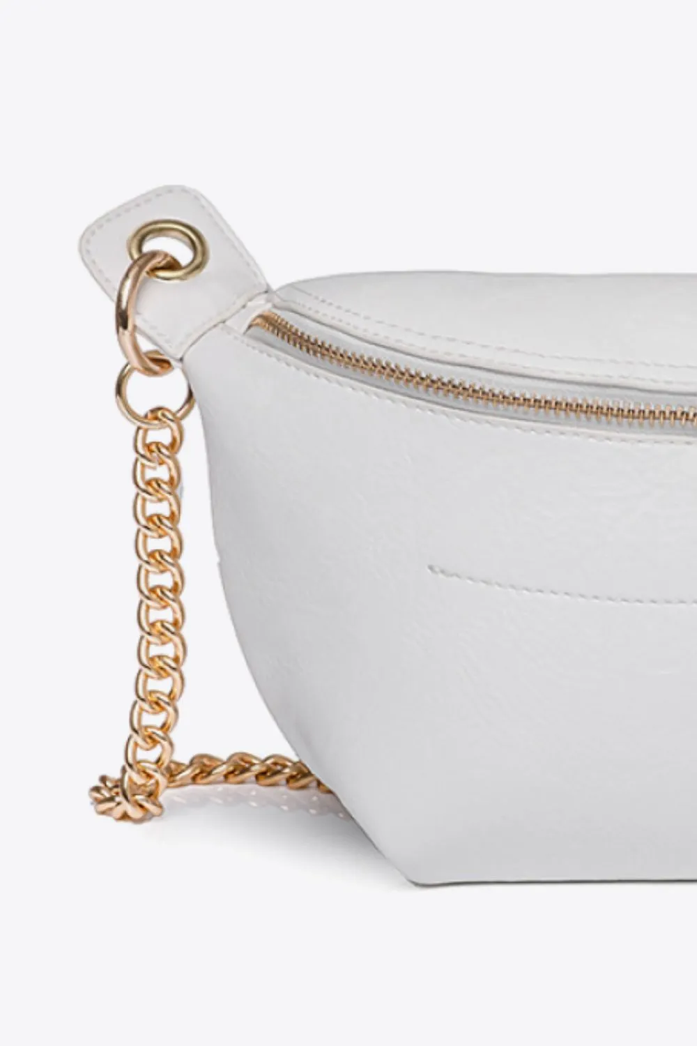 "Python Saddle"Chain Strap Crossbody Bag
