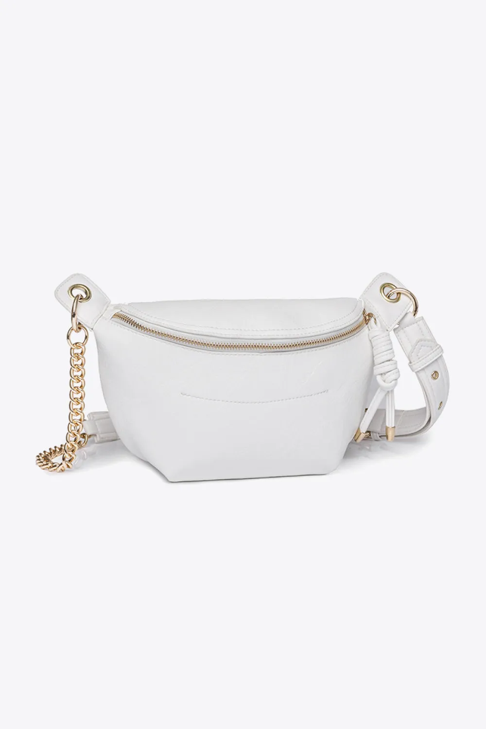 "Python Saddle"Chain Strap Crossbody Bag