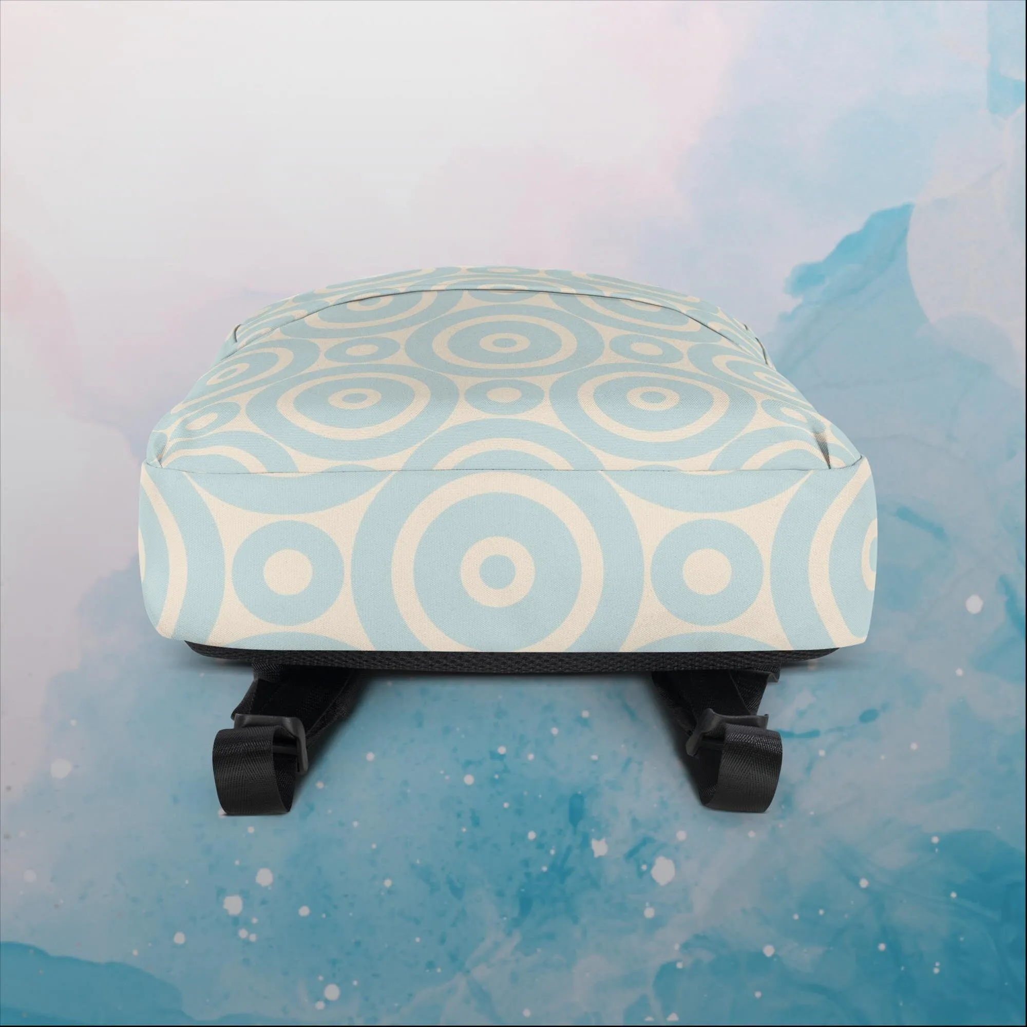 Robins Egg Blue Printed Target Circles Backpack