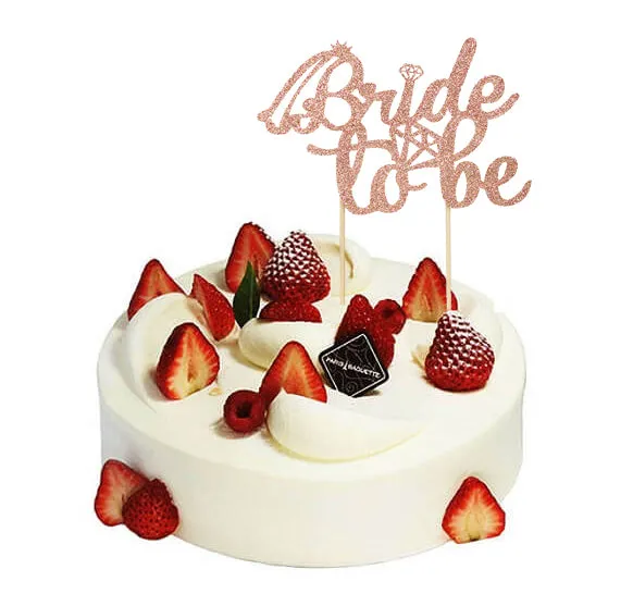 Rose Gold Letters "Bride to Be" [Diamond], Pack of 1 Cake Topper