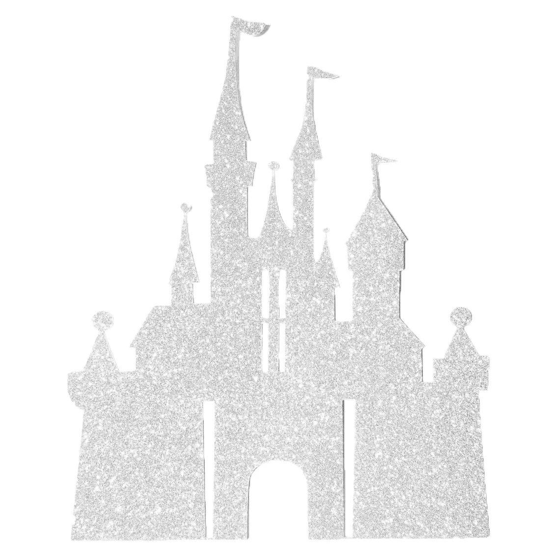 Silver Glitter Princess Castle, Pack of 1 Cake Topper
