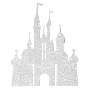 Silver Glitter Princess Castle, Pack of 1 Cake Topper