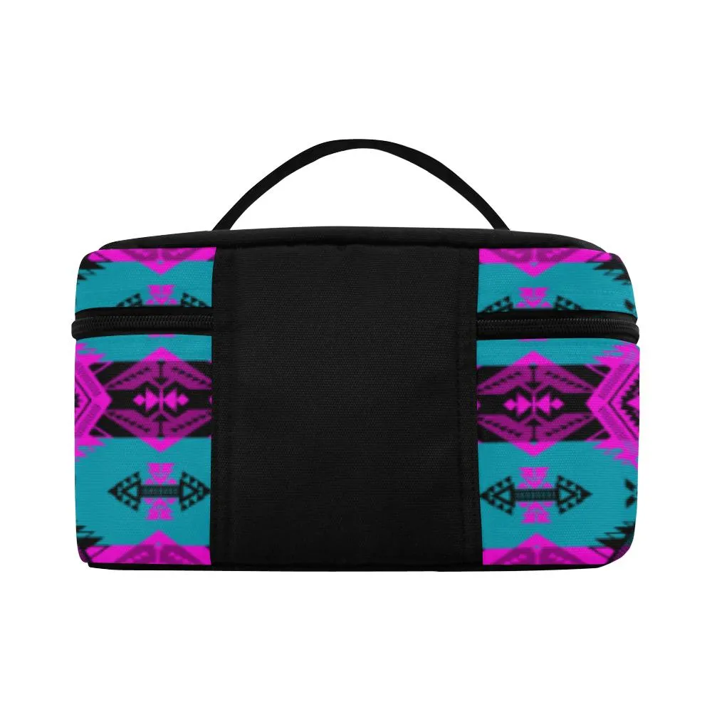 Sovereign Nation Teal and Pink Cosmetic Bag/Large