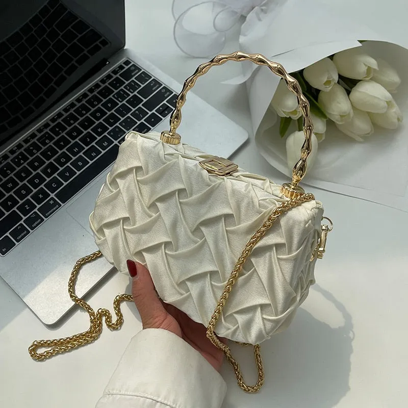 TEEK - Weave Metal Handles Handbag