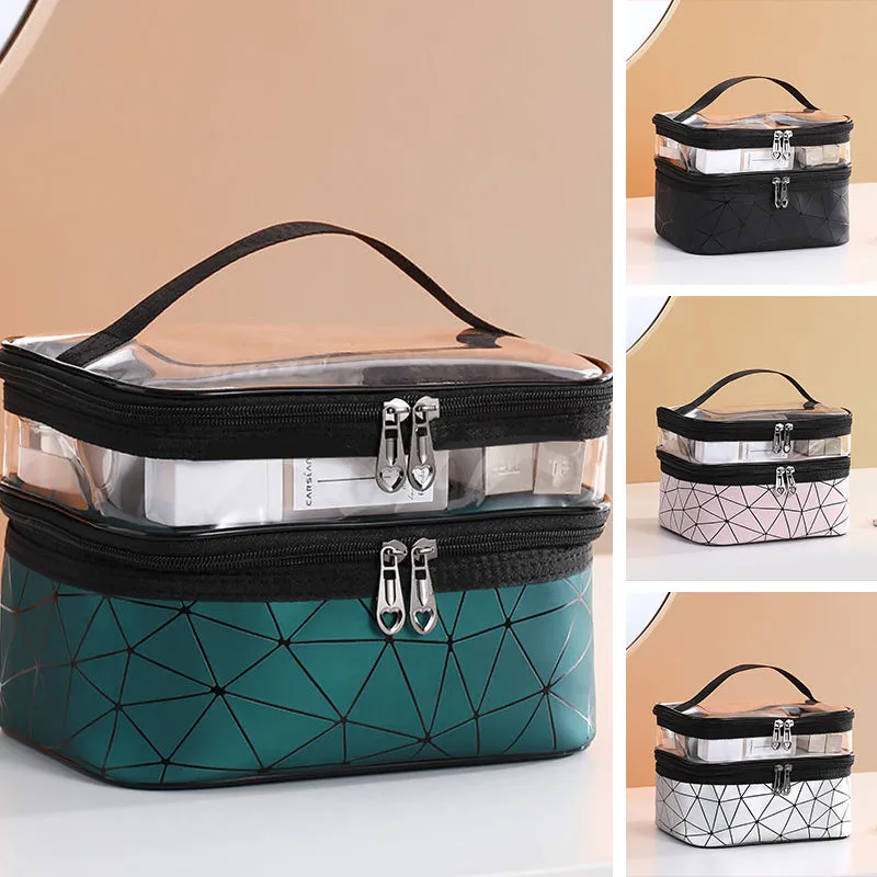 Two-layer cosmetic case - organized and stylish storage