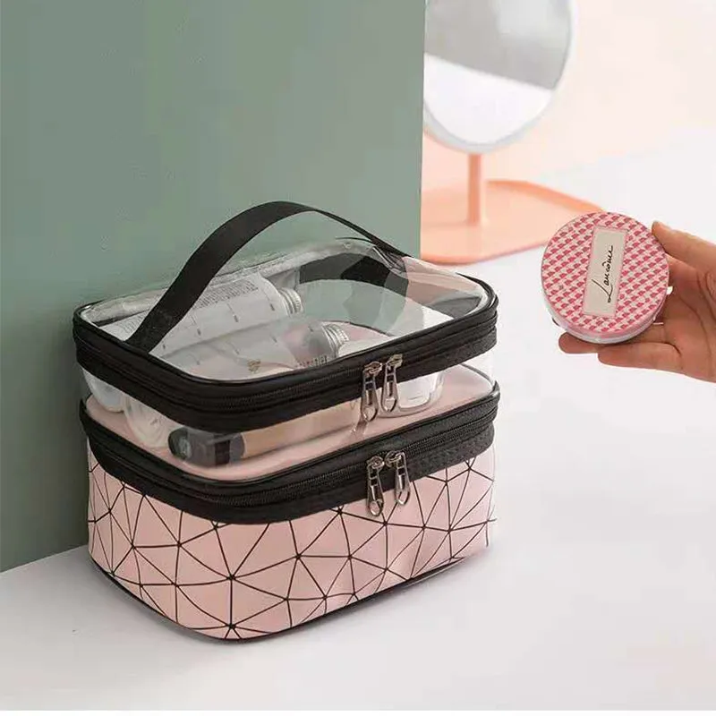 Two-layer cosmetic case - organized and stylish storage