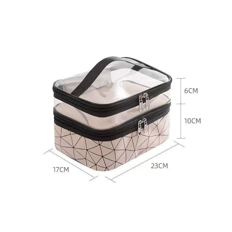 Two-layer cosmetic case - organized and stylish storage