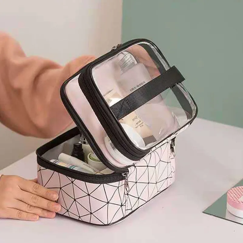 Two-layer cosmetic case - organized and stylish storage
