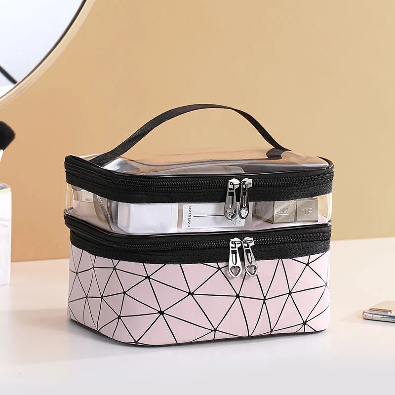 Two-layer cosmetic case - organized and stylish storage