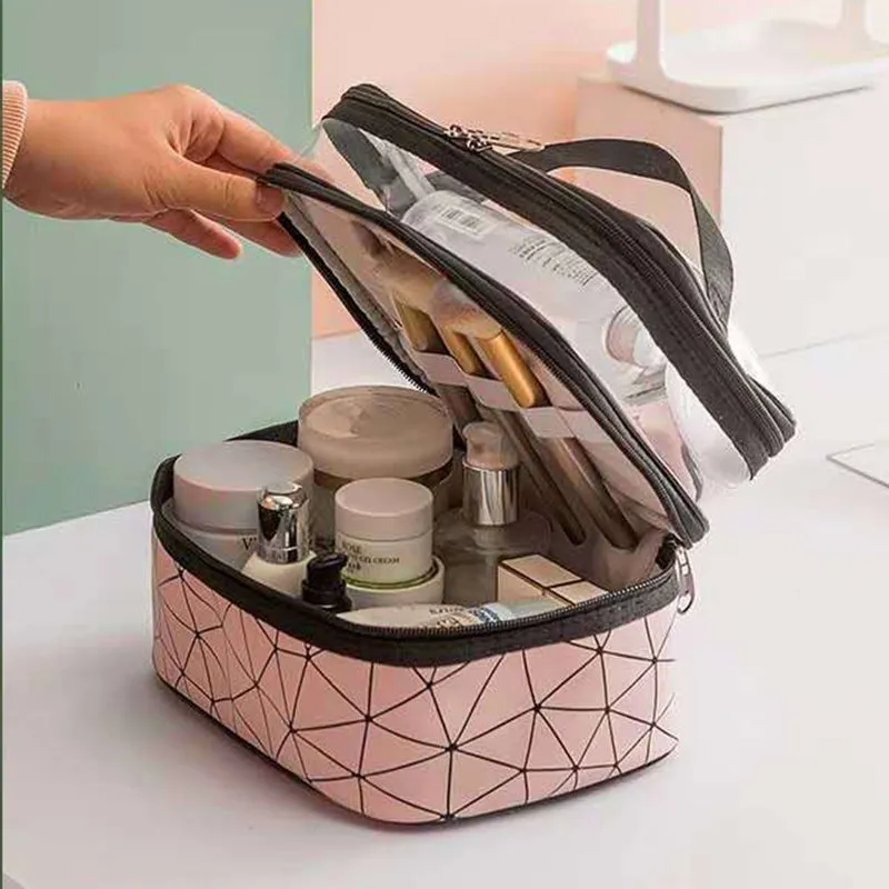 Two-layer cosmetic case - organized and stylish storage
