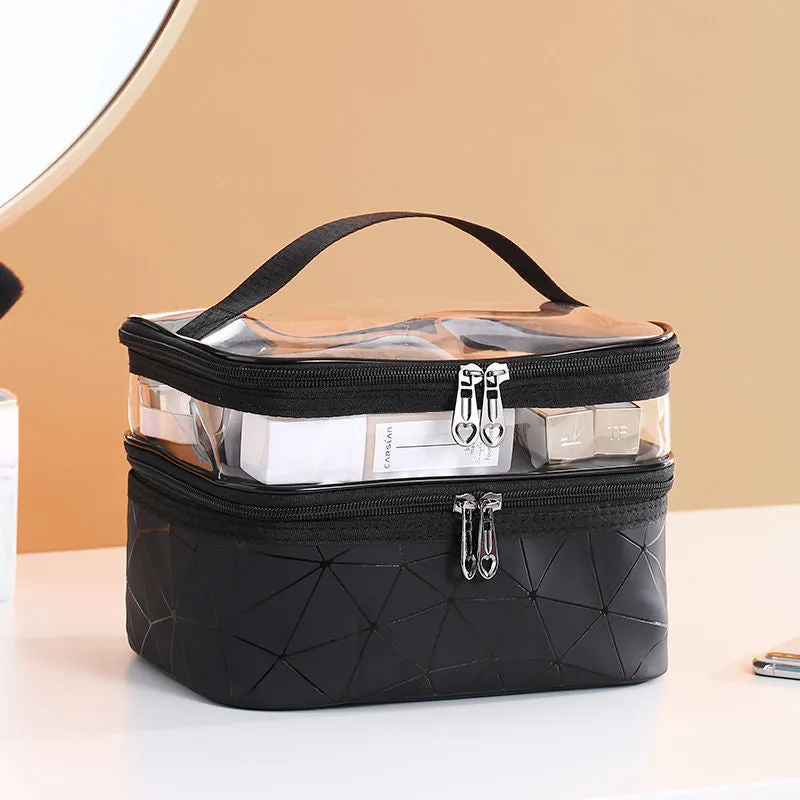 Two-layer cosmetic case - organized and stylish storage