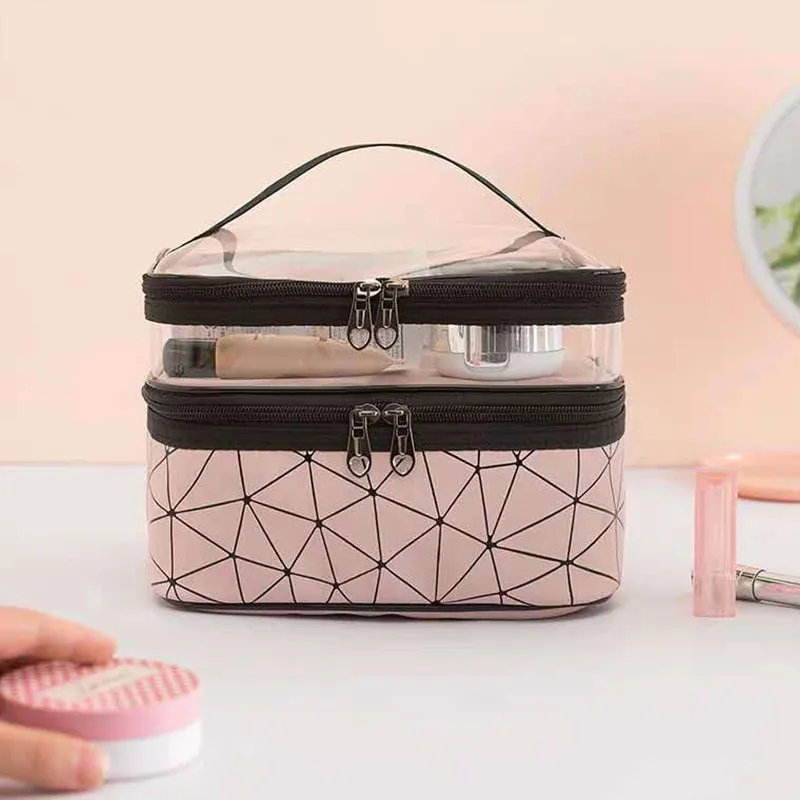 Two-layer cosmetic case - organized and stylish storage