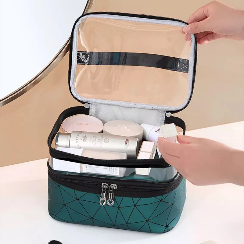 Two-layer cosmetic case - organized and stylish storage