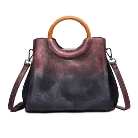 Unique Dyed Leather Womens Handbags Shoulder Bag Purses for Women
