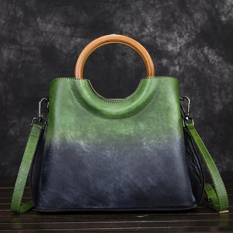 Unique Dyed Leather Womens Handbags Shoulder Bag Purses for Women