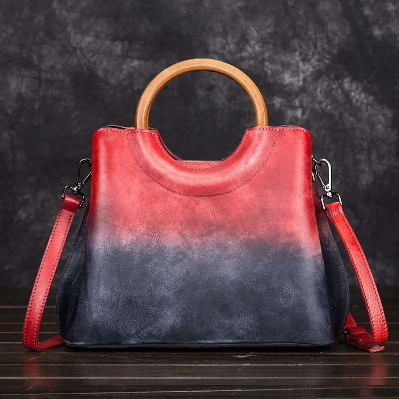 Unique Dyed Leather Womens Handbags Shoulder Bag Purses for Women