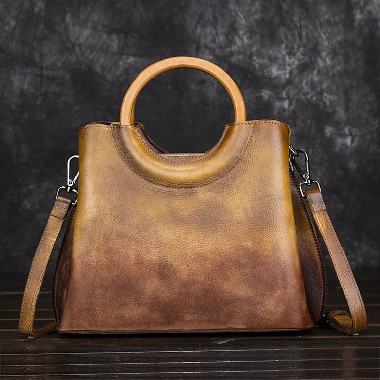 Unique Dyed Leather Womens Handbags Shoulder Bag Purses for Women
