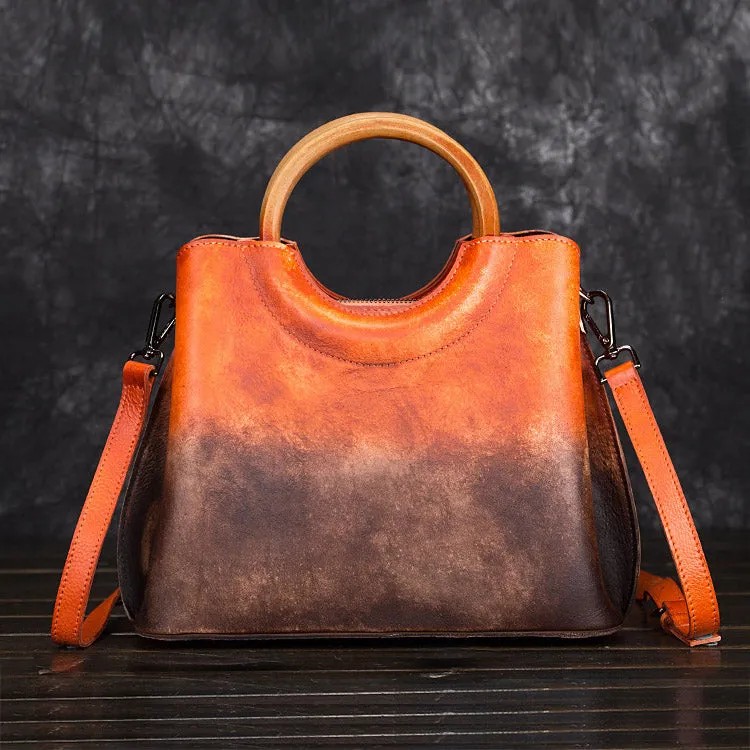 Unique Dyed Leather Womens Handbags Shoulder Bag Purses for Women