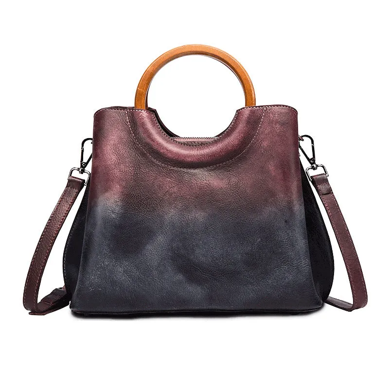 Unique Dyed Leather Womens Handbags Shoulder Bag Purses for Women