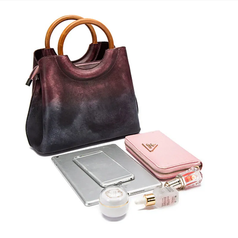 Unique Dyed Leather Womens Handbags Shoulder Bag Purses for Women