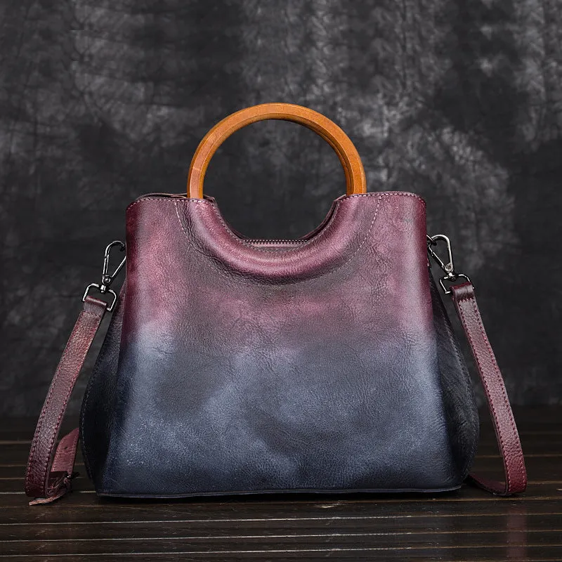 Unique Dyed Leather Womens Handbags Shoulder Bag Purses for Women