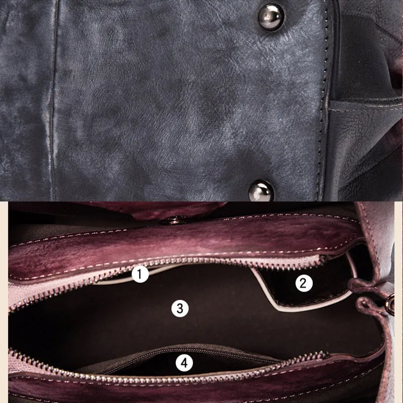 Unique Dyed Leather Womens Handbags Shoulder Bag Purses for Women