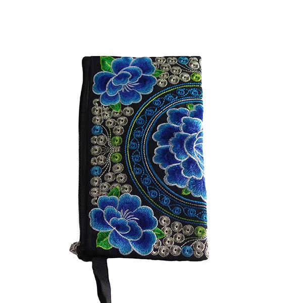 Vintage Floral Blue Large Wristlets