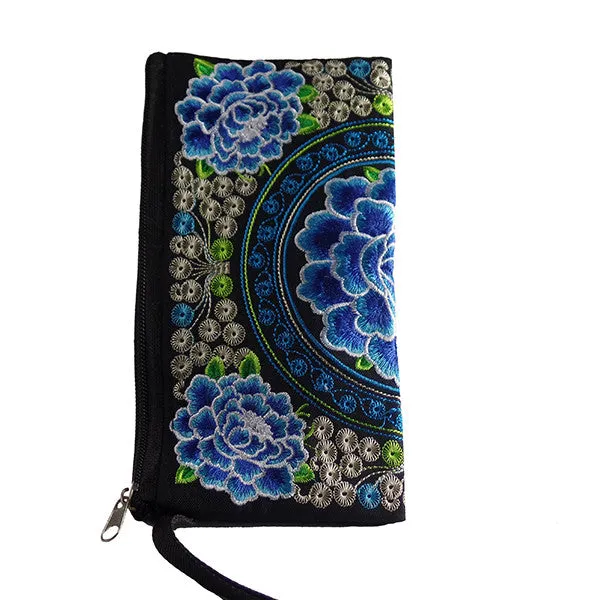 Vintage Floral Blue Large Wristlets