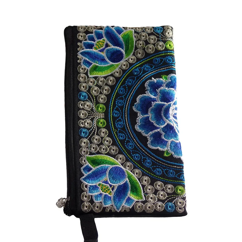 Vintage Floral Blue Large Wristlets